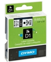 Dymo D1 Labeltape - 6mm x 7m - sort på hvid